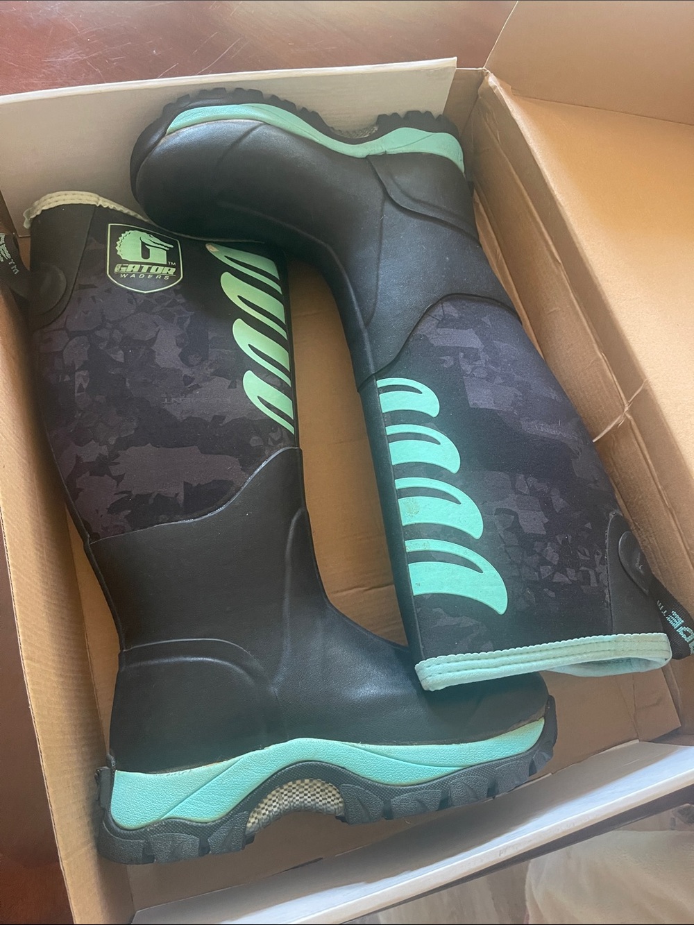 Women’s Black & Mint Outdoor Rain Boots